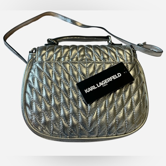 Karl Lagerfeld Paris Quilted Saddle Crossbody Bag
Silver - Picture 4 of 7